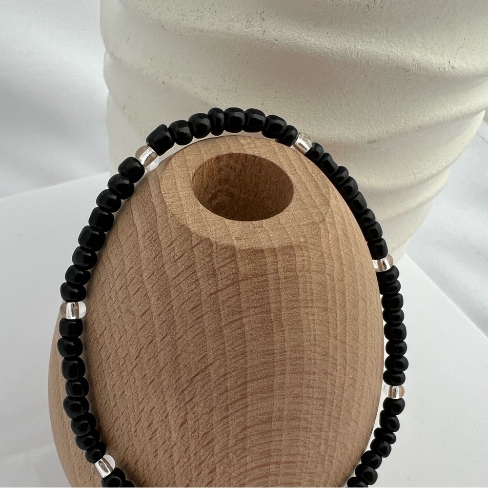 Stretch Beaded Anklet Black Size Small 8.25” - Picture 7 of 12